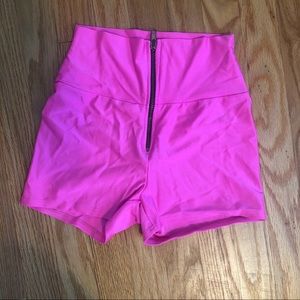 Spandex zip up shorts